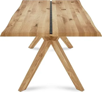 Produktbild von Esstisch Vigo 220x100 Wildeiche mit Baumkante und Holzfüße