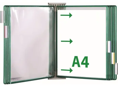 Produktbild von tarifold Wand-Sichttafelsystem 427105 DIN A4 grün mit 10 St. Sichttafeln, 1 St.