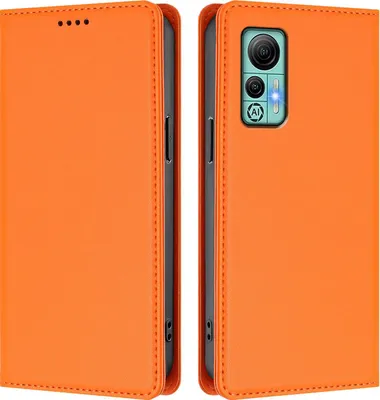 Immagine prodotto di Custodia in pelle per Ulefone Note 14, custodia a libro magnetica in Finto cuoio con supporto, arancione
