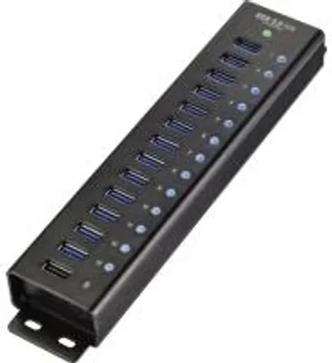 Obrázok produktu pre Renkforce 13+ USB 3.0-Hub mit Aluminiumgehäuse zur Wandmontage Schnellladeport - Hub