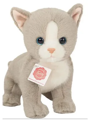 Image de Hermann Teddy Original Peluche petit chat gris de 24 cm