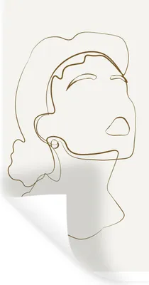 Produktbild von MuchoWow® Wandtattoo Wandsticker Wandaufkleber Frauen - Linienkunst - Minimalismus 80x160 cm Selbstklebend und Repositionierbar - Sticker - Dekorfolie