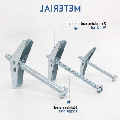 60 Stück Toggle Bolzen und Flügelmuttern zum Aufhängen von schweren Gegenständen an Gipskartonplatten - Geeignet für