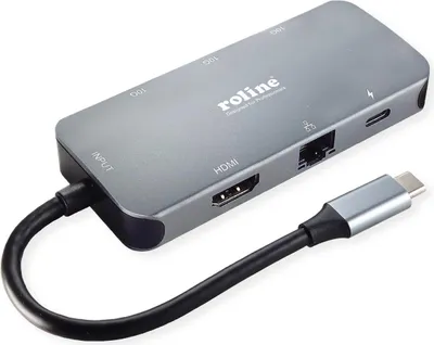 Obrázek produktu pro ROLINE USB 3.2 Gen 2 Typ C Multiport Dockingstation, 4K HDMI, LAN (12.02.1121)