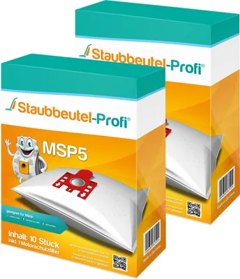 Produktbild von 20 Staubsaugerbeutel MSP5  passend für Miele Electronic 4000 EcoLine kompatibel mit Swirl M50 und Miele F/J/M