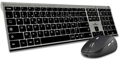 Zdjęcie produktu dla Zestaw bezprzewodowej klawiatury i myszy Grapheme, o ultracienkiej i ergonomicznej konstrukcji, z cichymi przyciskami