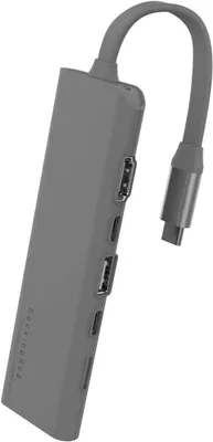 Produktbild von allocacoc DockingHUB, multifunktionales USB-C Hub, für Mac, PC, iOS und Android, Grau