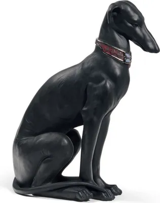 Obrázek produktu pro Casa Padrino porcelánová soška chrta černá 11 x v. 30 cm - kvalita