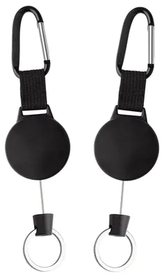 Imagen del producto de TRANKIELO® - 10 llaveros retráctiles - Tarjetero de identificación duradero con cable de acero de 100 cm - color