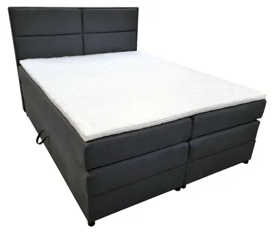 Image de Lit moderne rembourré Lits Lit matrimonial Cadre de lit double 140x200 Noir