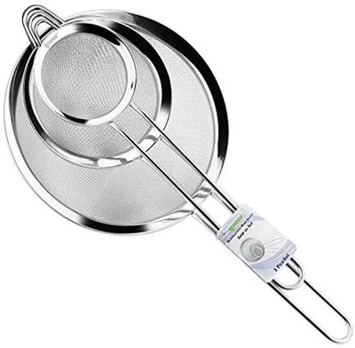 Produktbild von Famanu Küchensieb feinmaschig - Set von 3 - Verstärkter Griff
