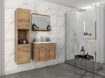 Obrázek produktu pro MINIO Koupelnový nábytek 3-dílná sada MONAL Kaštan Wroclaw Barva s umyvadlem