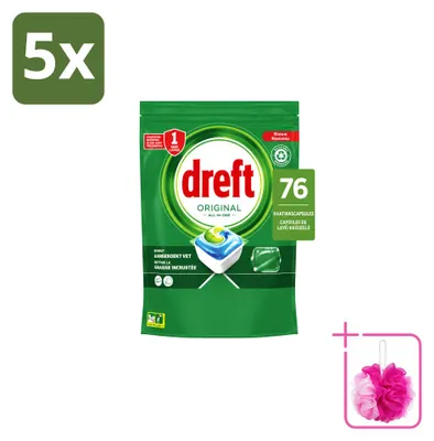 Produktbild von 5 x Dreft All-in-One Original Spülmaschinentabs - Sparpackung - 5 Stücke