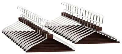 Imagen del producto de Percha de Metal con Barra de Madera Blanca Pack 30 COM-FORT HOUSE