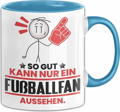 Produktbild von Fußballfan Geschenk Tasse So Gut Kann Nur Ein Fußballfan Aussehen Geschenkidee Kaffee-Becher (Blau)