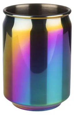 Produktbild von APS 93374 Becher COOL, Edelstahl, gehämmerte Oberfläche, 350 ml, Ø 7,5 cm, Höhe 10,5 cm, Regenbogen-Look