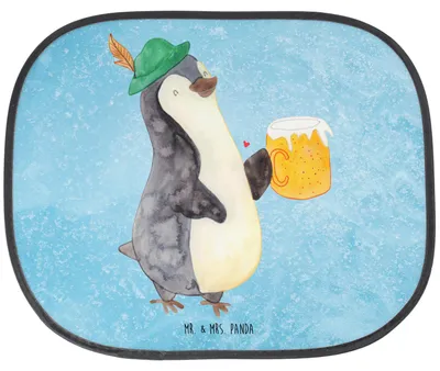Produktbild von Mr. & Mrs. Panda Sonnenschutz Auto Pinguin Bier - Eisblau - Geschenk, pkw, Autoscheibe, für Autoscheiben, Beschwippst, , Fenster