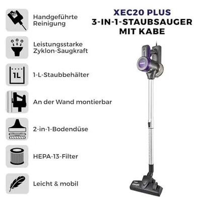 Image de Aspirateur avec fil Tower T513005 Pro XEC20, technologie cyclonique, filtre HEPA-13, aspirateur à main