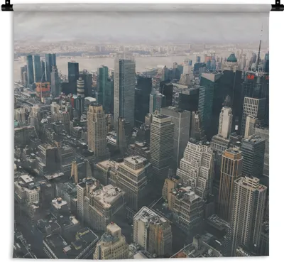 Produktbild von MuchoWow® Wandteppich Wandbehang New York - Architektur - Himmel 90x90 cm Tapisserie Dekoration Wandtuch - Wandaufhänger