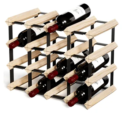 Produktbild von Weinregal aus Holz für 16 Flaschen, Stabil und Kompakt, 41,4 x 22 x 32 cm, Ideal für den Keller, Montage Notwendig