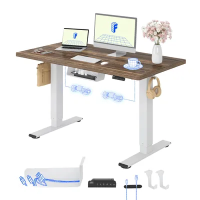 Produktbild von FLEXISPOT E1 Pro Elektrisch Höhenverstellbarer Schreibtisch 120x80cm 25MM EINTEILIGE TISCHPLATTE Doppelmotor 120KG Tragkraft 4 Speicherplätze (Braun)