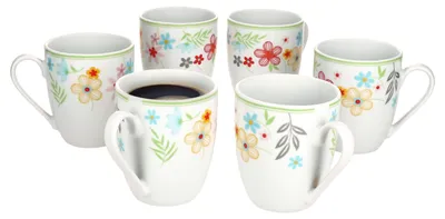 Obrázek produktu pro sada 6 hrnků na kávu Variant Blümchen 350ml barevné porcelánové šálky 6 osob čaj