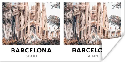 Produktbild von MuchoWow® Poster Barcelona - Spanien - Kirche 120x60 cm - Bild