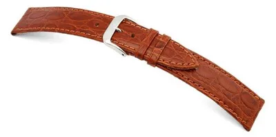 Produktbild von Happel Lederband Bahia 12mm cognac mit Krokodillederprägung