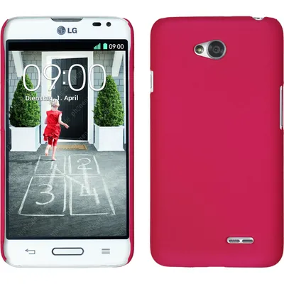 Produktbild von PhoneNatic Case kompatibel mit LG L70 - Hülle pink gummiert Hard-case + 2 Schutzfolien