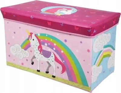 Obrázok produktu pre Detská skrinka na hračky Unicorn 60x30x35cm, MDF, ružová, sedacia súprava, úložný priestor do detskej izby