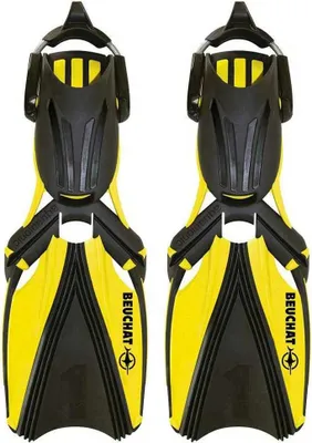 Immagine prodotto di Pinne da immersione Beuchat Aquabionic, giallo e nero, taglia EU 40-43. Giallo e nero, taglia EU 40-43