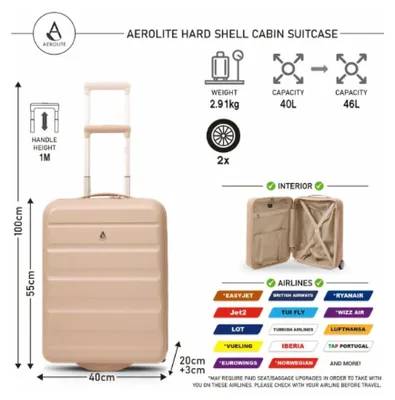 Immagine prodotto di Valigia da cabina AEROLITE T-641 - color beige