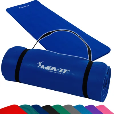 Produktbild von MOVIT Gymnastikmatte Pilates, Gymnastik, Yoga, Matte - hautfreundlich und , Yogamatte für Zuhause oder Unterwegs - 190x60x1,5cm, Royalblau