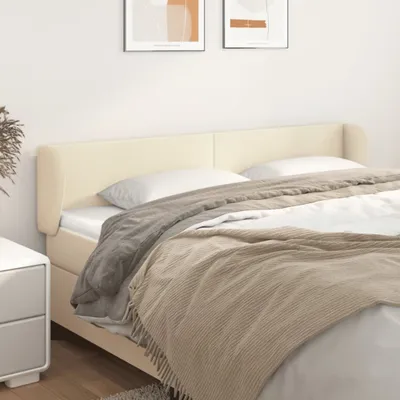 Produktbild von Cloris Designermöbel Kopfteil mit Ohren Creme 163x23x78/88 cm Kunstleder 2024 Neu