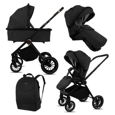 Zdjęcie produktu dla BabyLux® Wózek Dziecięcy 2w1 CASTOR Spacerówka Gondola Lekki Składany Zestaw, 4 Pozycje Oparcia, Torba do Przewijania i inne Akcesoria, 0-22kg