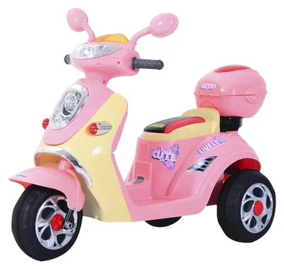 Obrázek produktu pro Elektrické dětské motorkářské vozítko | Barva: růžová/žlutá | Rozměry: 20,08 x 42,52 x 29,53 cm