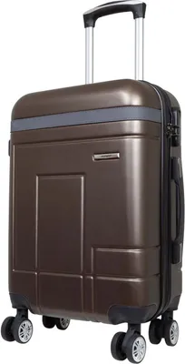 Produktbild von Kleiner Handgepäck Reisekoffer Genf 40L Hartschale Trolley ABS braun