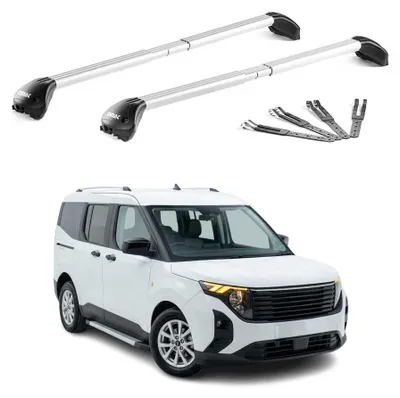 Produktbild von Dachträger für Ford Tourneo Courier II 2023-2026 100kg Aluminium Silber 2x, KI-generiertes Bild