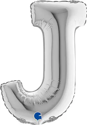 Image de Lettre "J" en argent, diamètre 36 cm (environ 14 pouces)