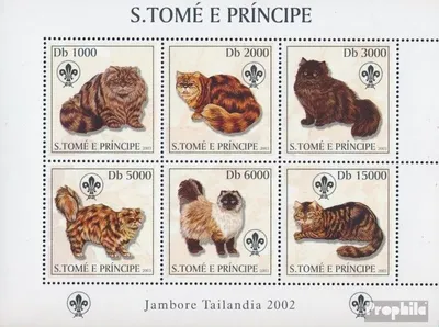 Produktbild von Briefmarken Sao Tome e Principe 2003 Mi 2106-2111 Kleinbogen (kompl. Ausgabe) postfrisch Katzen und Pfadfinder