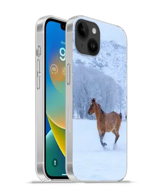 Produktbild von MuchoWow® Handyhülle Schutzhülle Hülle für Apple iPhone 14 Plus - Soft case Pferde - Schnee - Winter Silikon Softcase Handy Hülle - Abbildung