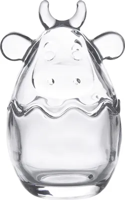 Image de Clayre & Eef Pot en verre Vache Ø 8x14 cm Verre transparent