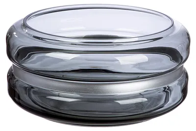 Image de Gilde Vase, rund, "Opti", Glas, grau, VE 1, H. 15,5 cm, D. 32,5 cm 53264
