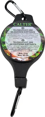 A retractable hook for hanging flower pots.
