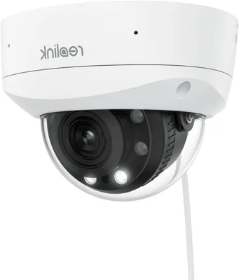 Imagen del producto de Cámara de seguridad para exteriores con resolución 4K Ultra HD y visión nocturna en color. Cámara IP resistente a vandalismo con alimentación PoE
