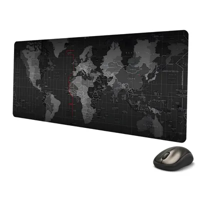 Produktbild von Valle Verde XXL Mauspad Mouse Mat Gaming Schreibtischmatte Laptop Tastatur Unterlage - Rutschfest, Wasserabweisend - Mit Weltkarten-Print - 80 x 30 cm