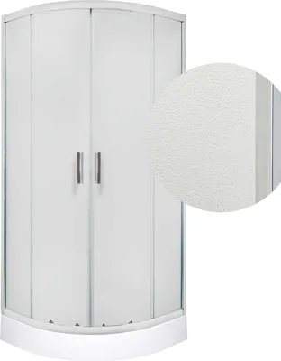 Obrázek produktu pro Sprchový kout 80X80X204,5 Cm/ 4 Mm Se sprchovou vaničkou 14 Cm , chrom Se strukturou Crepi Malibu