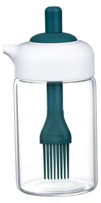 Image de Récipient en verre pour huile avec brosse