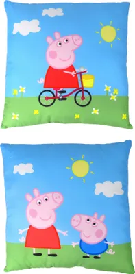 Produktbild von 1 Stück Peppa Wutz und Schorsch Kinderkissen - Dekokissen ca. 30cm x 30cm - STANDARD 100 by ® e Qualität- Original Lizenzware