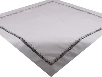 Produktbild von Betz Mitteldecke Tischdecke mit Polyester Spitze Größe 85x85 cm Farbe silber